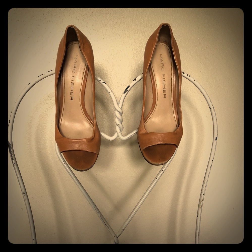 Tan Peep Toe Heels